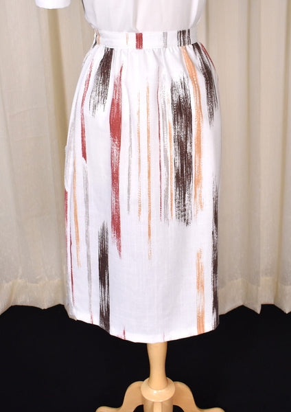 1970s Brushstroke Wrap Skirt Cats Like Us