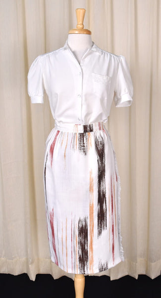 1970s Brushstroke Wrap Skirt Cats Like Us