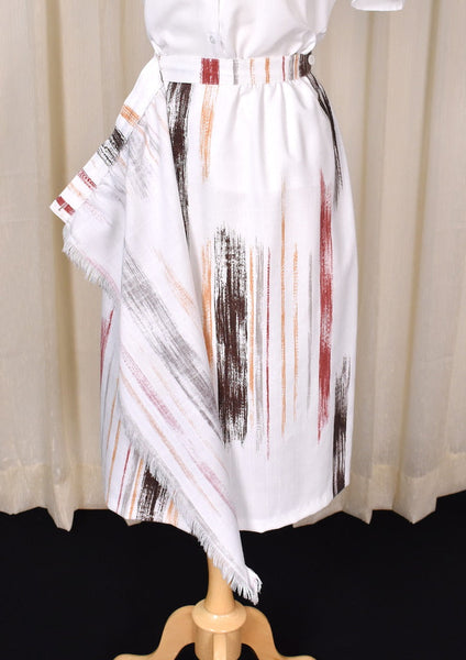 1970s Brushstroke Wrap Skirt Cats Like Us