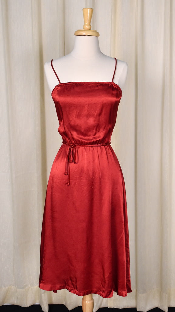 1970s Deep Red Vintage Disco Dress 1970s Deep Red Vintage Disco Dress