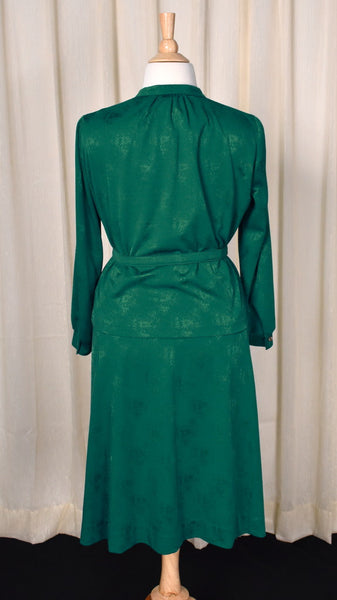 1970s Emerald Floral Skirt Set Cats Like Us