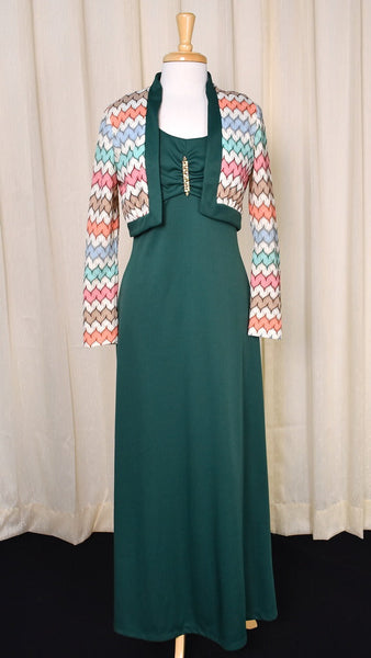 1970s Emerald Maxi & Bolero Cats Like Us
