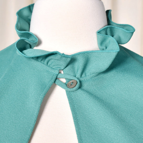 1970s Green Ruffle Pant Suit Cats Like Us