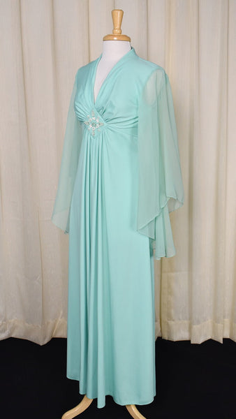 1970s Mint Butterfly Dress Cats Like Us