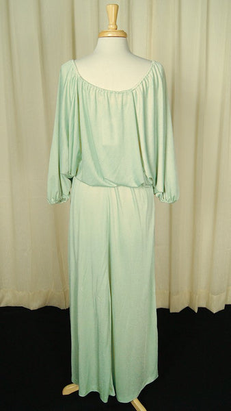 1970s Mint Maxi Gown Dress Cats Like Us