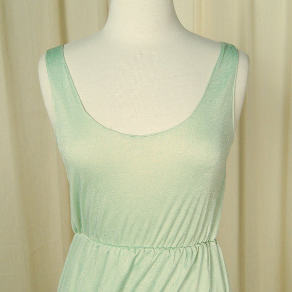 1970s Mint Maxi Gown Dress Cats Like Us