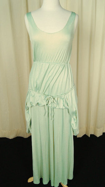 1970s Mint Maxi Gown Dress Cats Like Us