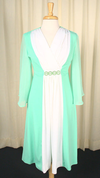 1970s Mint Vintage Flowy Sleeve Dress Cats Like Us
