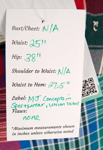 1970s Rainbow Plaid Midi Skirt Cats Like Us