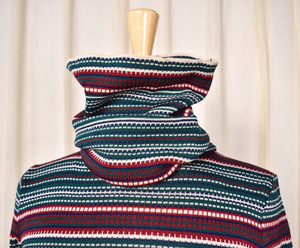 1970s Red & Green Stripe Top Cats Like Us