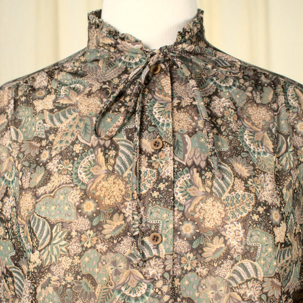 1970s Romantic Leaf Blouse Cats Like Us