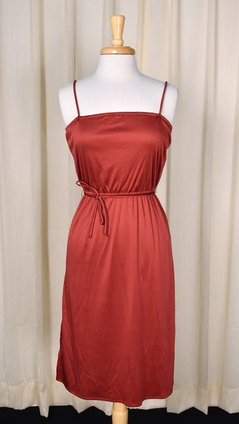 1970s Rust Vintage Disco Dress Cats Like Us
