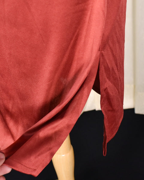 1970s Rust Vintage Disco Dress Cats Like Us