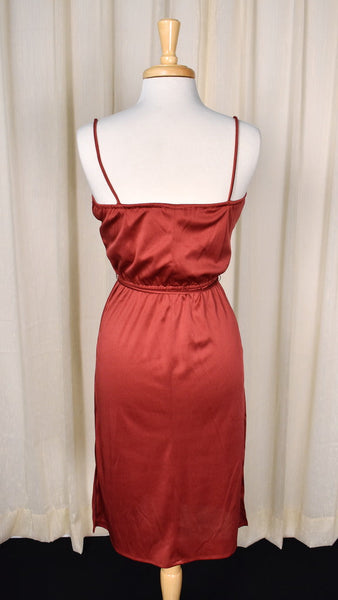 1970s Rust Vintage Disco Dress Cats Like Us
