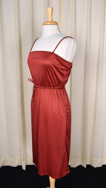 1970s Rust Vintage Disco Dress Cats Like Us
