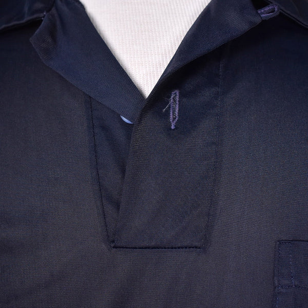 1970s Sheer Navy Vintage LS Polo Shirt Cats Like Us