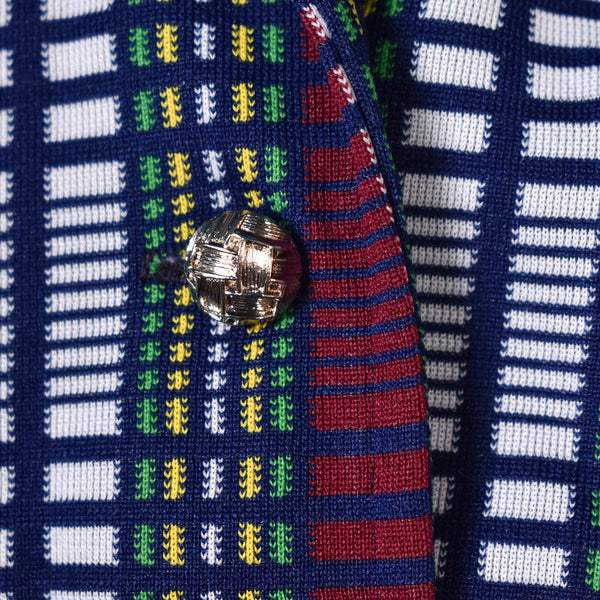 1970s Silver Button Navy Blouse Cats Like Us