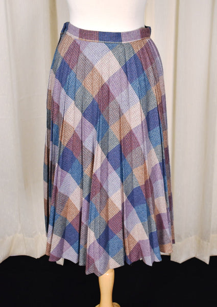 1970s Soft Tones Pleated Skirt Cats Like Us