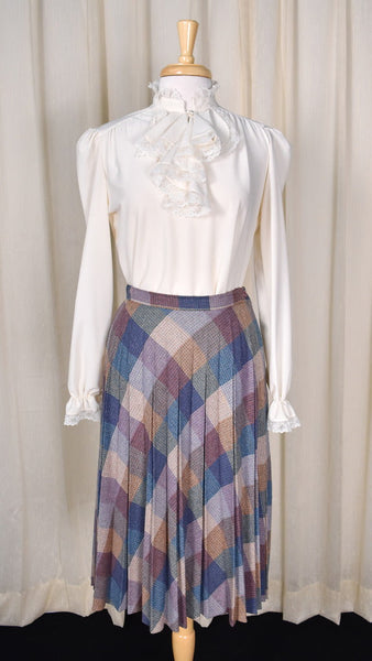 1970s Soft Tones Pleated Skirt Cats Like Us