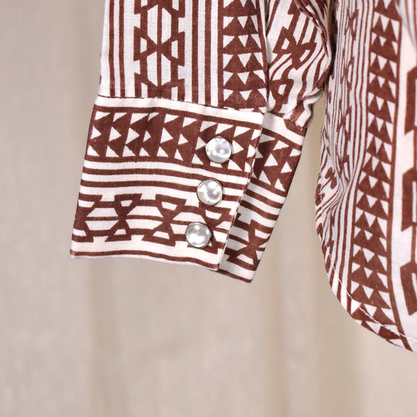 1970s Vintage Aztec Shirt with Tie Cats Like Us
