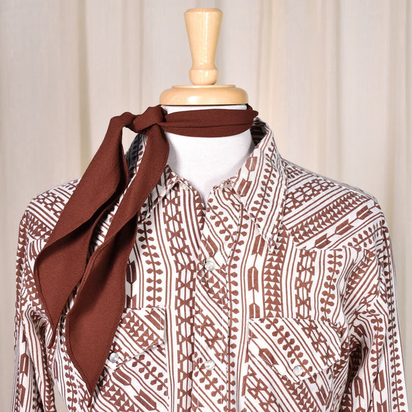1970s Vintage Aztec Shirt with Tie Cats Like Us