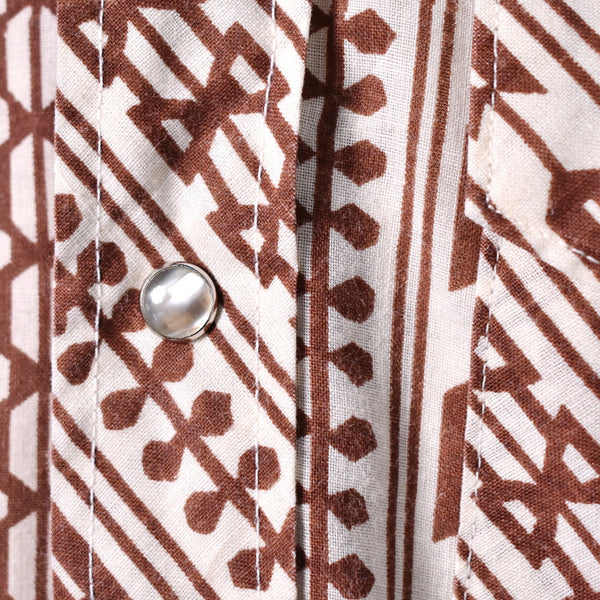 1970s Vintage Aztec Shirt with Tie Cats Like Us