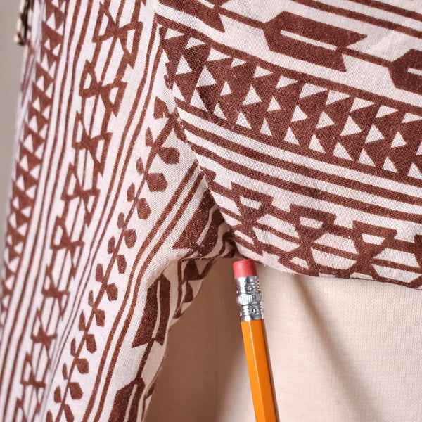 1970s Vintage Aztec Shirt with Tie Cats Like Us