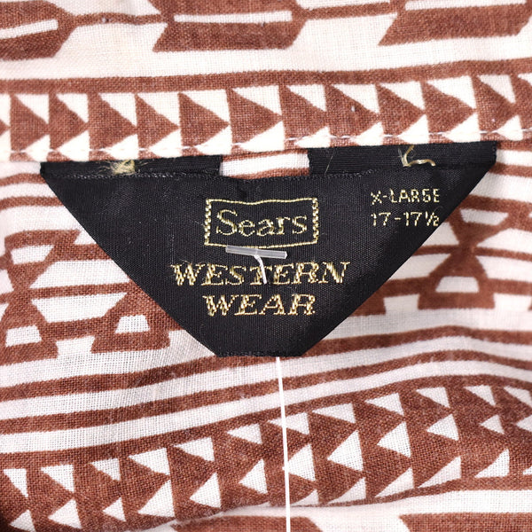 1970s Vintage Aztec Shirt with Tie Cats Like Us