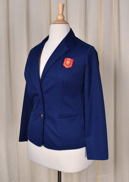 1970s Vintage Blue Eagle Crest Blazer Jacket Cats Like Us