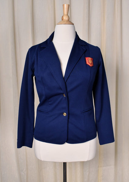 1970s Vintage Blue Eagle Crest Blazer Jacket Cats Like Us