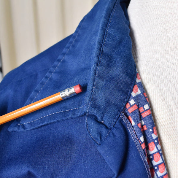 1970s Vintage Blue & Red Squares Shirt Cats Like Us