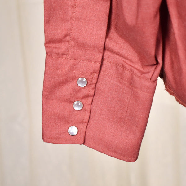 1970s Vintage Brick Red Western Shirt Cats Like Us
