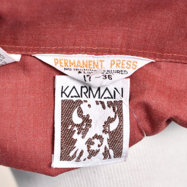 1970s Vintage Brick Red Western Shirt Cats Like Us