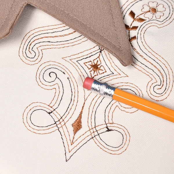 1970s Vintage Brown Emb Western Shirt Cats Like Us