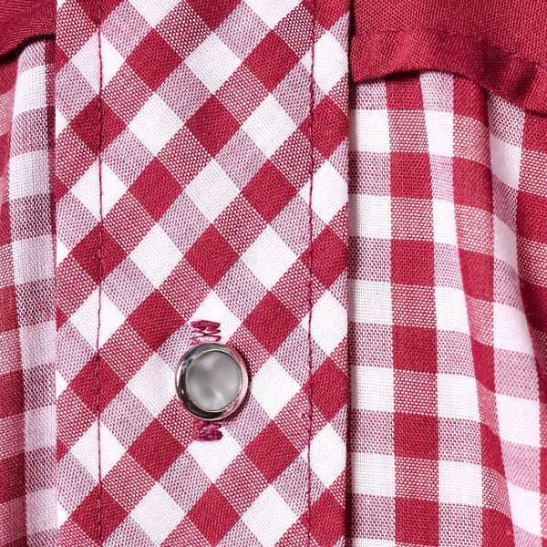 1970s Vintage Burgundy Gingham Shirt Cats Like Us