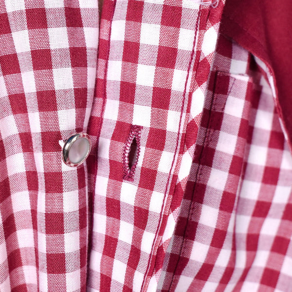 1970s Vintage Burgundy Gingham Shirt Cats Like Us