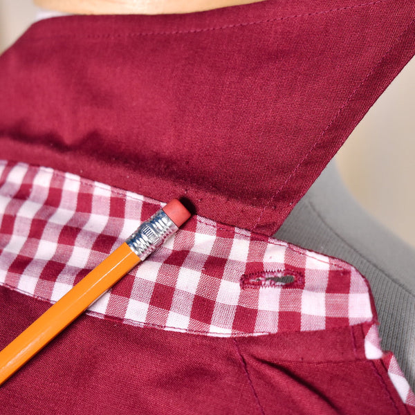 1970s Vintage Burgundy Gingham Shirt Cats Like Us