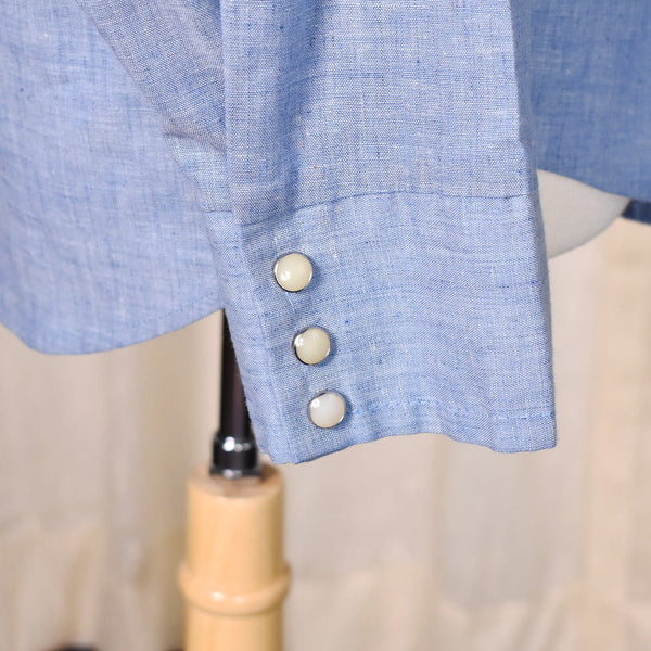 1970s Vintage Denim & Gingham Shirt Cats Like Us
