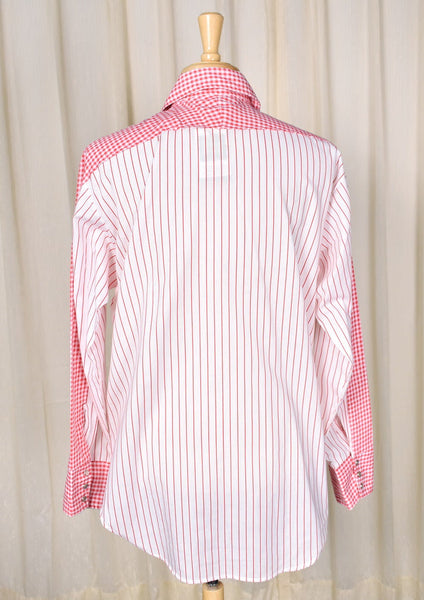 1970s Vintage Gingham & Stripe Shirt Cats Like Us
