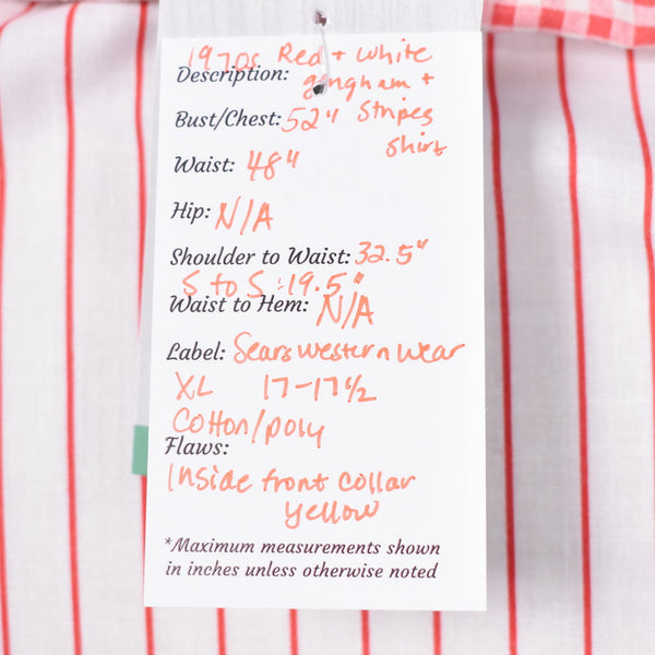 1970s Vintage Gingham & Stripe Shirt Cats Like Us