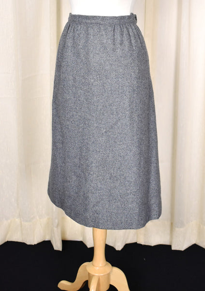 1970s Vintage Gray Wool Weaved Skirt Cats Like Us