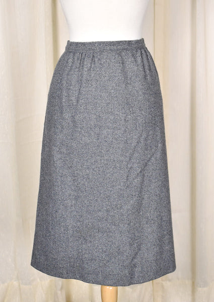 1970s Vintage Gray Wool Weaved Skirt Cats Like Us