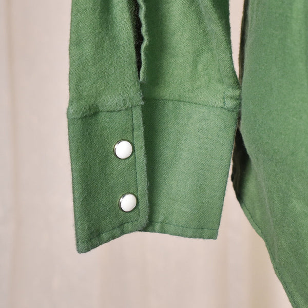 1970s Vintage Green Western Shirt Cats Like Us