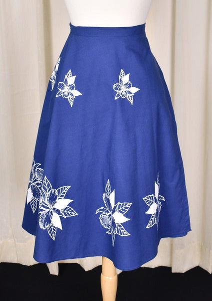 1970s Vintage Hawaiian Skies Wrap Skirt Cats Like Us