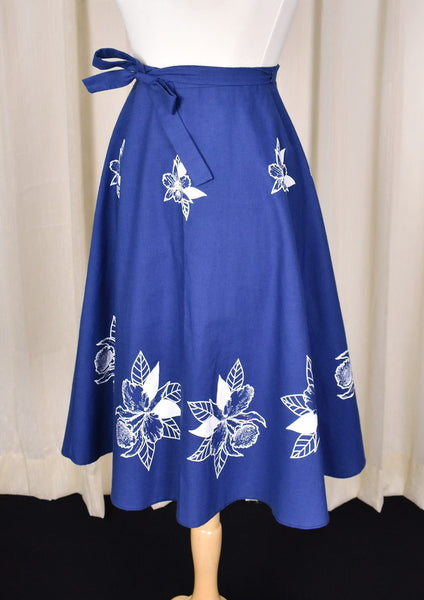 1970s Vintage Hawaiian Skies Wrap Skirt Cats Like Us