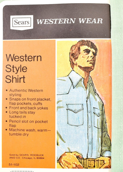 1970s Vintage NOS Green Western Shirt Cats Like Us