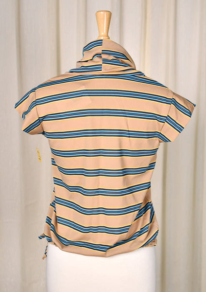 1970s Vintage NOS Striped Cowl Top Cats Like Us