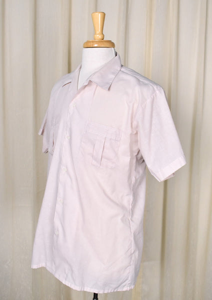 1970s Vintage Pastel Pink Pleat Shirt Cats Like Us