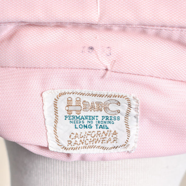 1970s Vintage Pastel Pink Shirt w Tie Cats Like Us