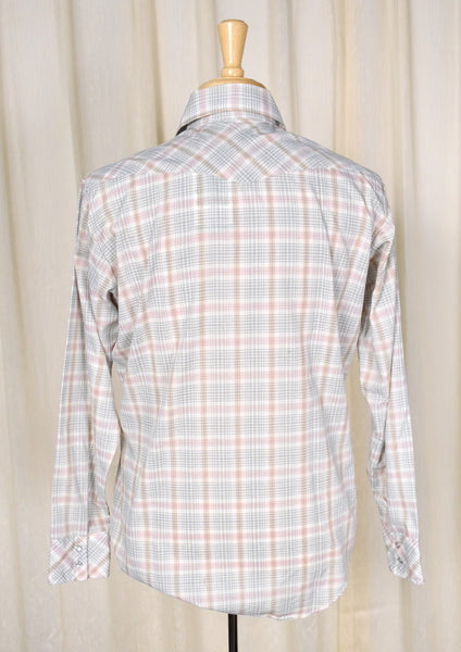 1970s Vintage Pastel Plaid Shirt Cats Like Us